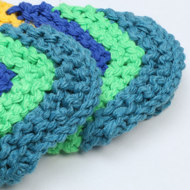 Sleeve detail of the multicolor cardigan